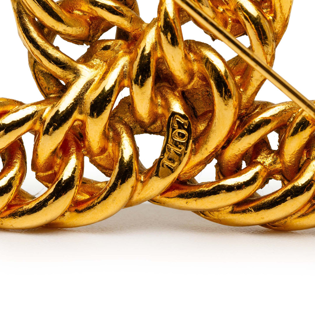 Chanel plaqué CC Chain Broche – GABY PARIS Authentique