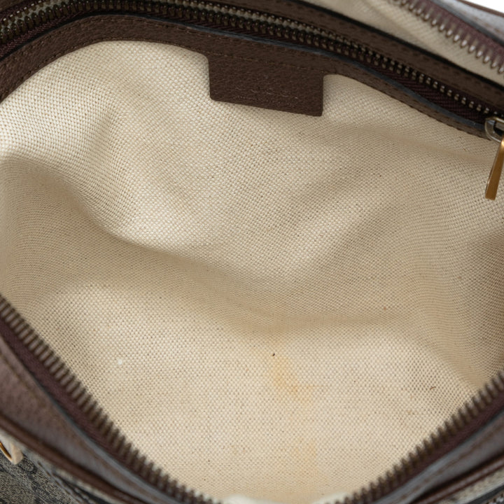 Gucci Small GG Supreme Web Ophidia Messenger Bag Marron