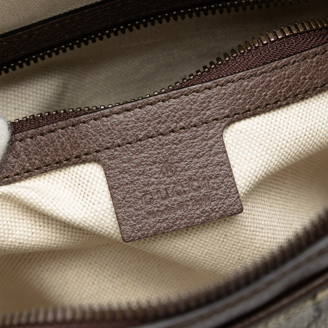 Gucci Small GG Supreme Web Ophidia Messenger Bag Marron