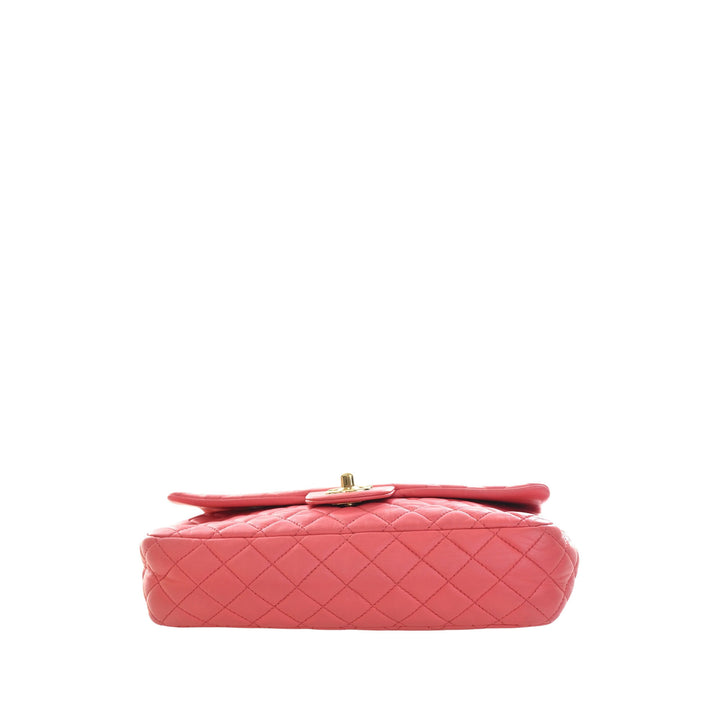 Classic Valentines Heart Charms Rabat simple Moyen Cuir d'agneau Rose