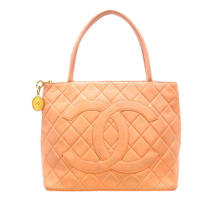 Lambskin Medallion Tote Orange - Gaby Paris