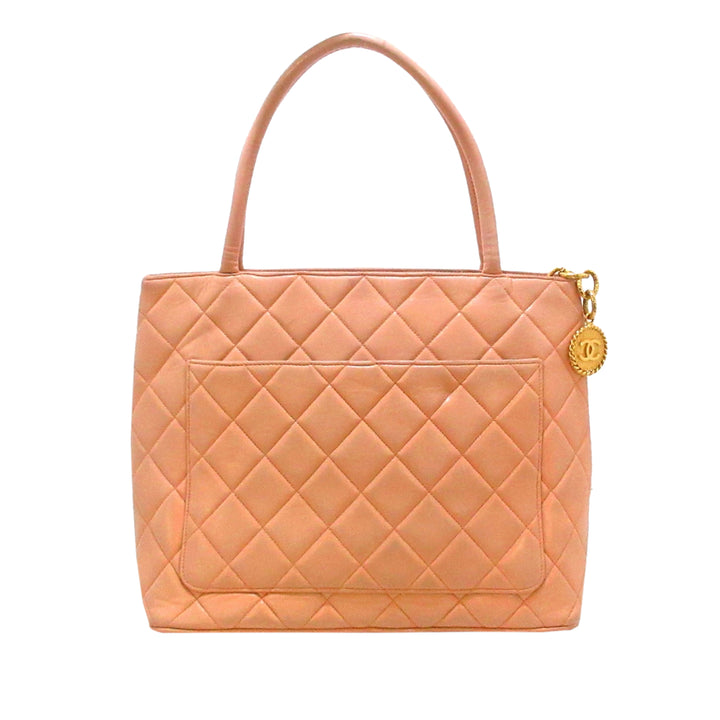 Lambskin Medallion Tote Orange - Gaby Paris