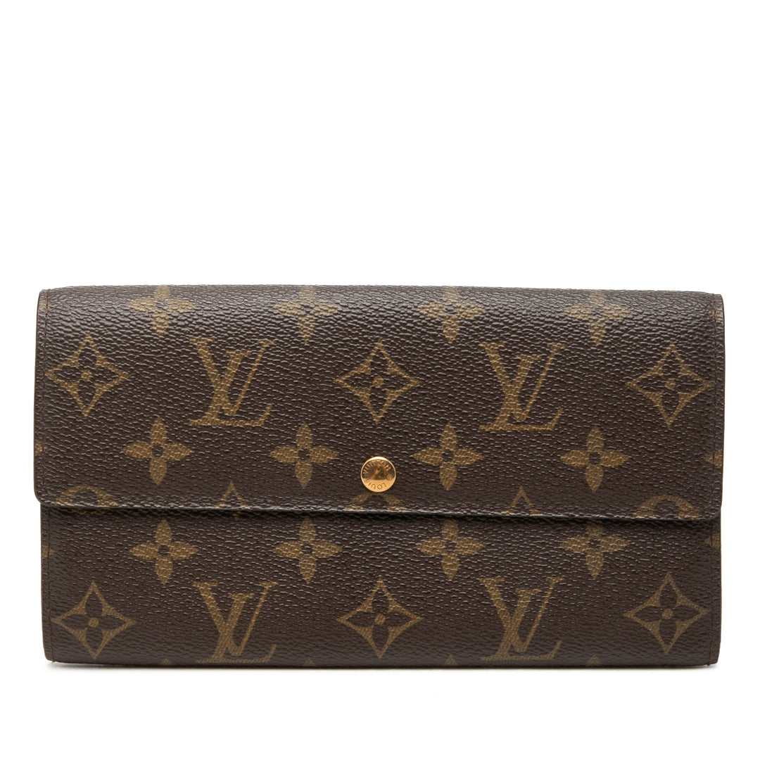 Sarah Portefeuille long Monogram Marron