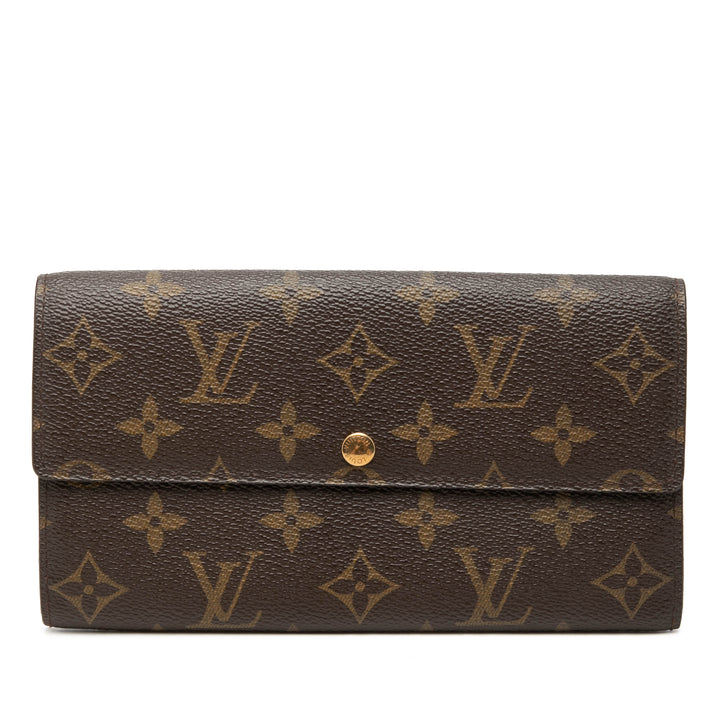 Sarah Portefeuille long Monogram Marron