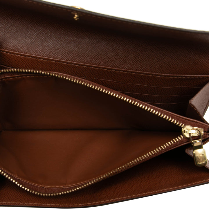 Sarah Portefeuille long Monogram Marron