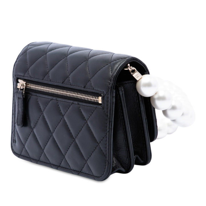 Chanel CC Matelassé Cuir d'agneau Maxi Perle Chain Strap