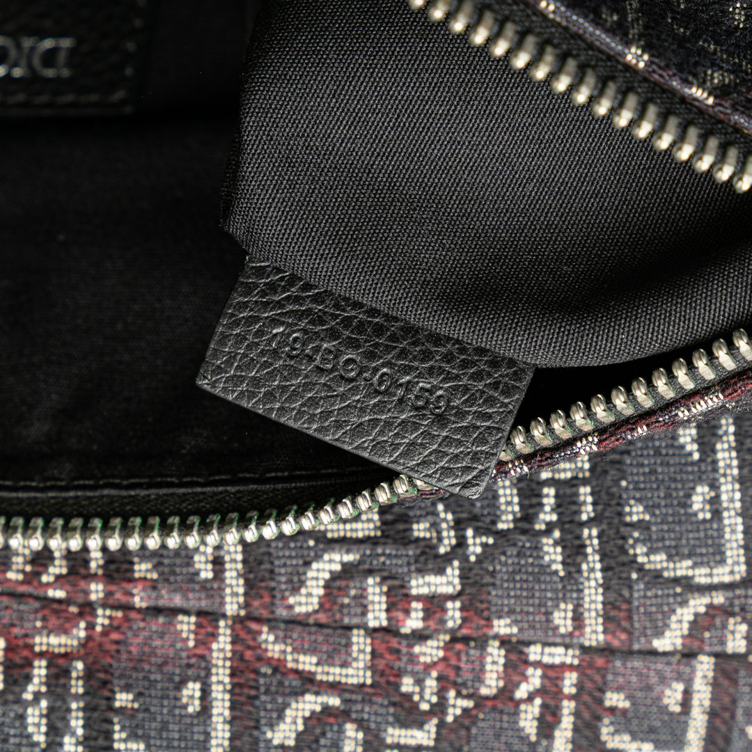 Oblique Canvas Saddle Crossbody Black - Gaby Paris