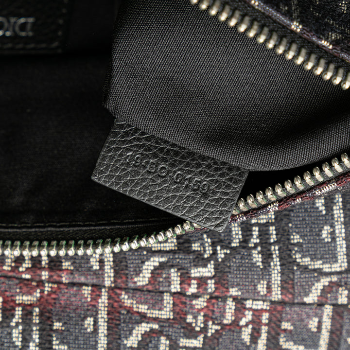 Oblique Canvas Saddle Crossbody Black - Gaby Paris