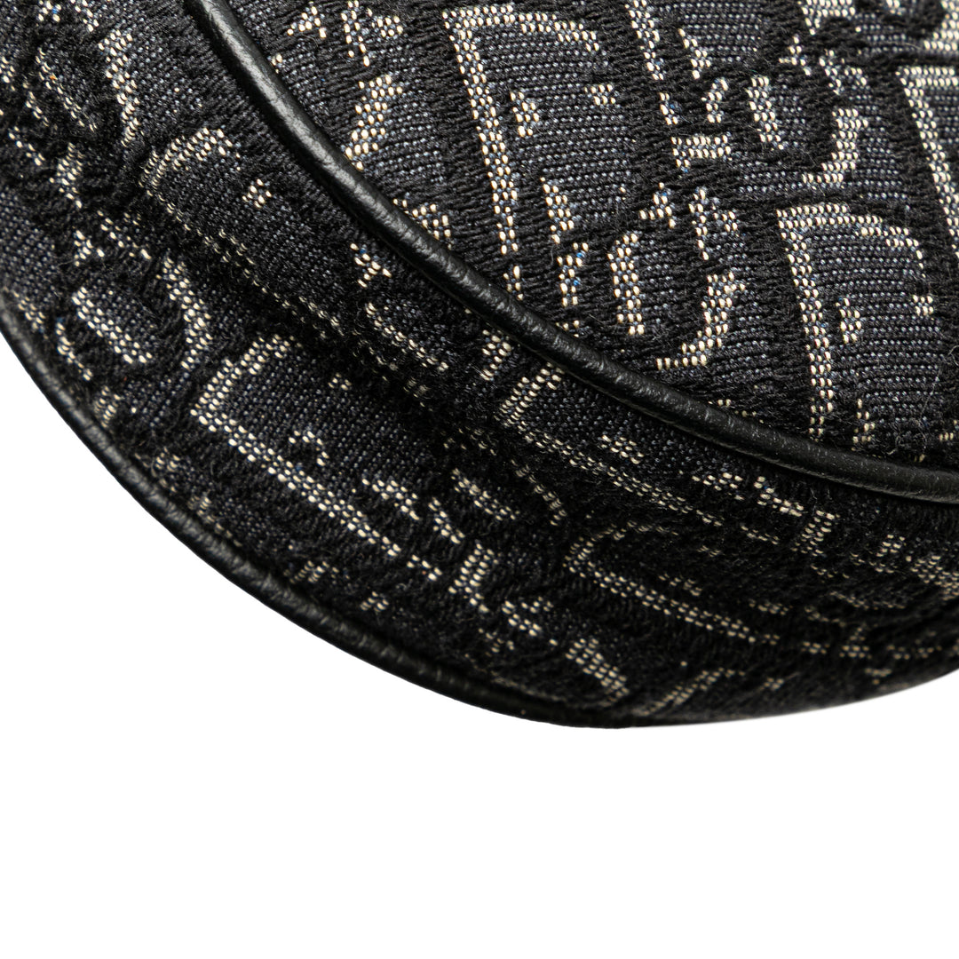 Oblique Canvas Saddle Crossbody Black - Gaby Paris