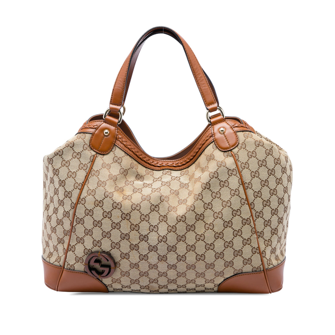 Gucci GG Brick Lane Cabas Moyen Beige – vue principale – GABY PARIS
