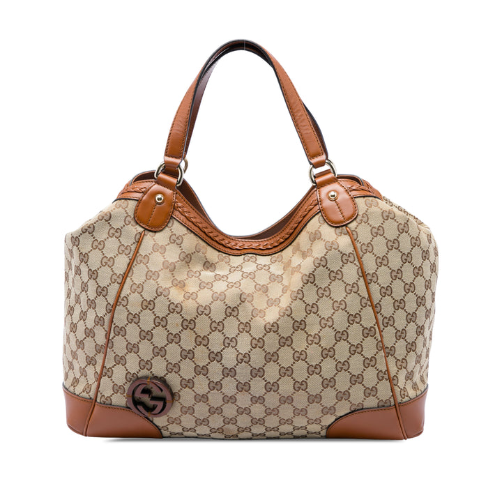Gucci GG Brick Lane Cabas Moyen Beige – vue principale – GABY PARIS