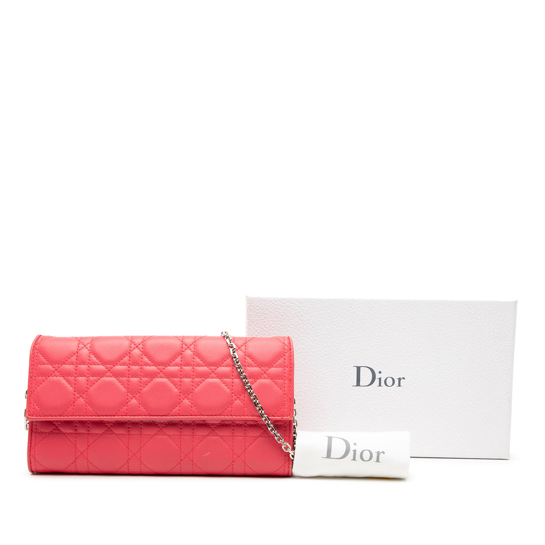 Dior Cuir d’agneau Cannage Lady Dior Wallet on Chain