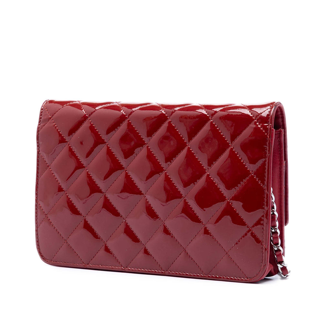 Chanel CC Matelassé Cuir verni Brilliant Wallet on Chain