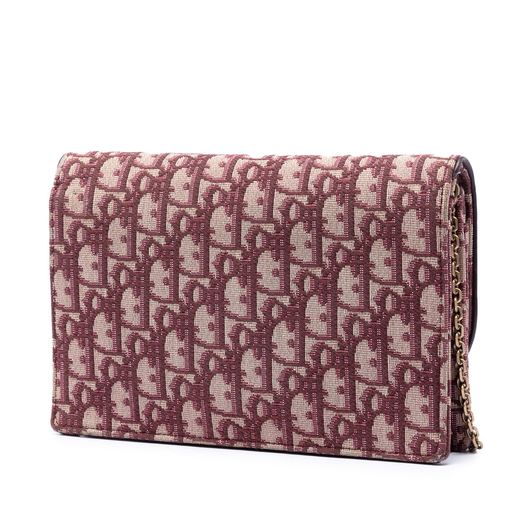 Dior Oblique Toile Saddle Wallet on Chain
