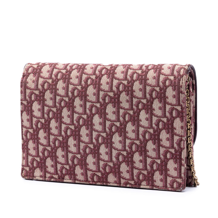 Dior Oblique Toile Saddle Wallet on Chain