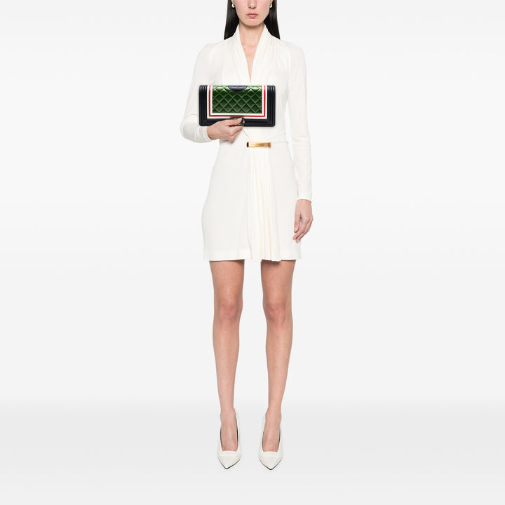 Chanel Old Medium Multicolor Matelassé Cuir d’agneau Crest Boy à rabat