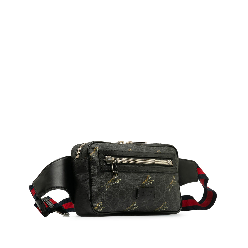 GG Supreme Web Tiger Belt Bag Black - Gaby Paris