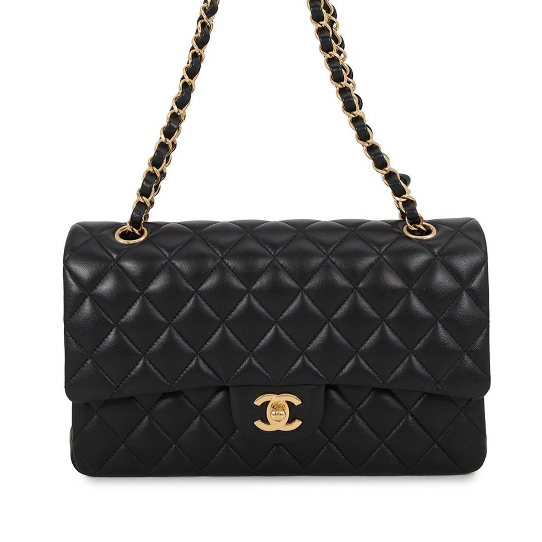 Chanel Classic Double rabat Moyen Cuir d'agneau Noir – vue principale – GABY PARIS