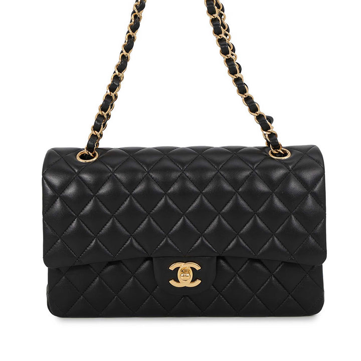 Chanel Classic Double rabat Moyen Cuir d'agneau Noir – vue principale – GABY PARIS