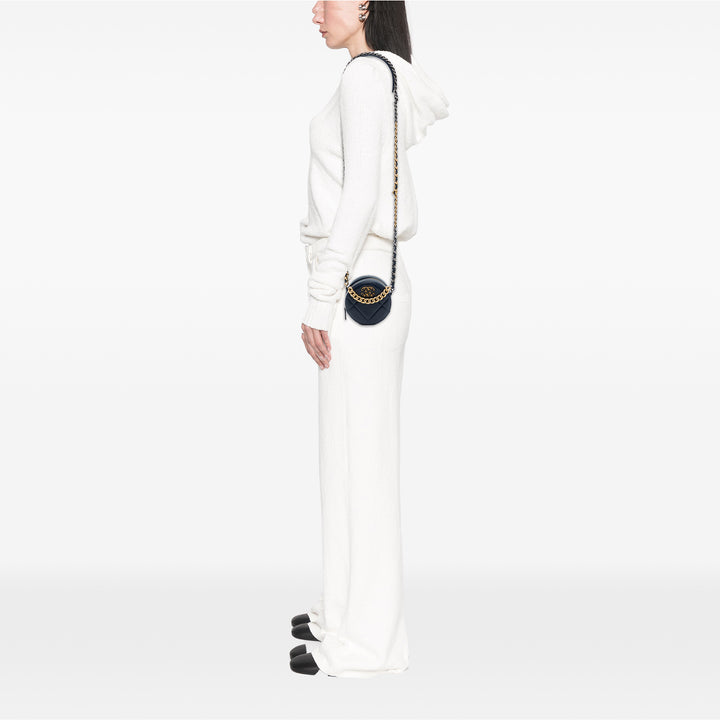 Chanel Cuir d’agneau 19 Rond Pochette avec chaîne