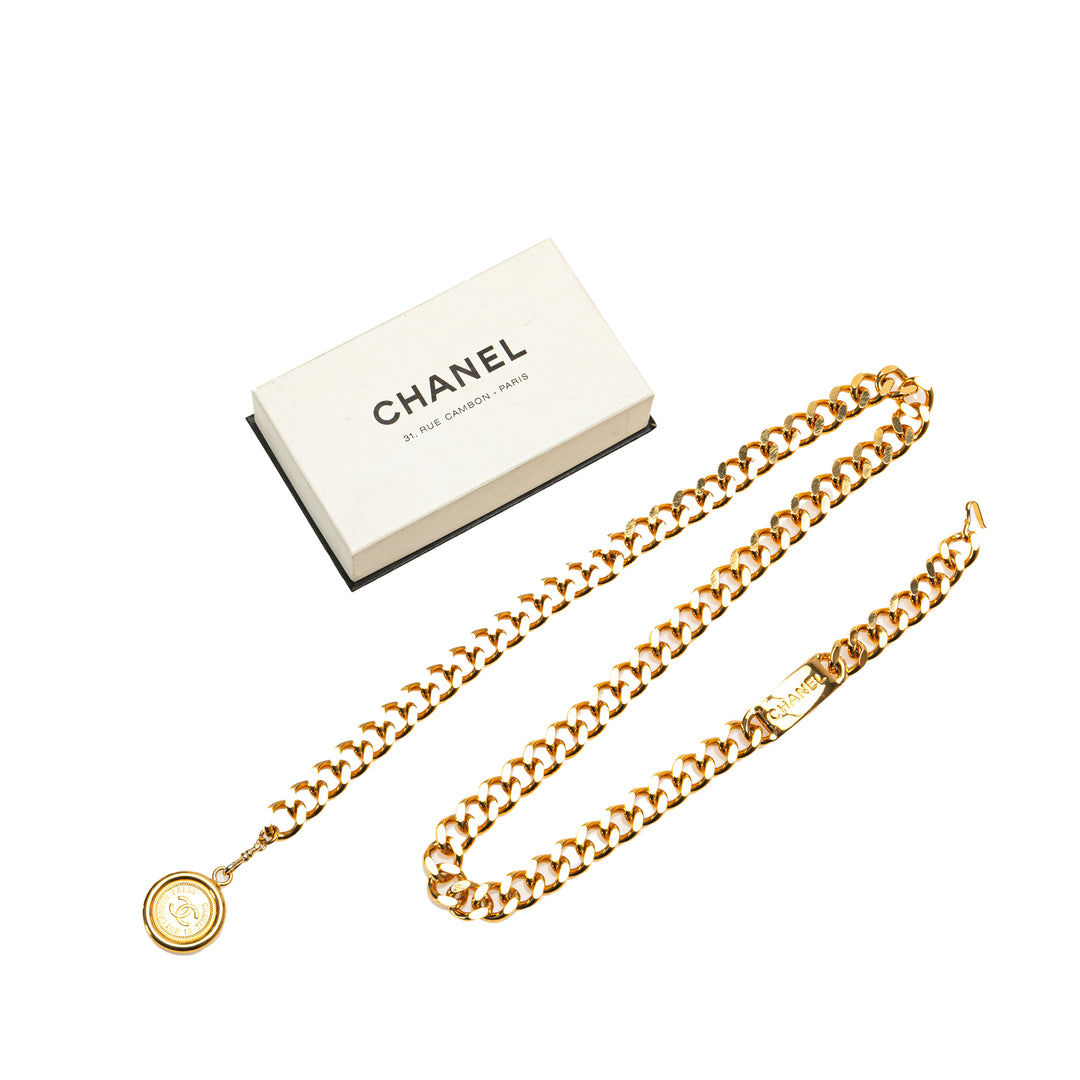 CC Medallion Chain-Link Belt Gold - Gaby Paris