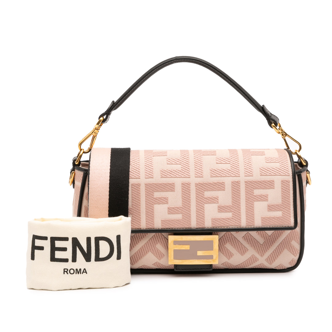 Fendi Zucca brodé Toile Baguette Sac