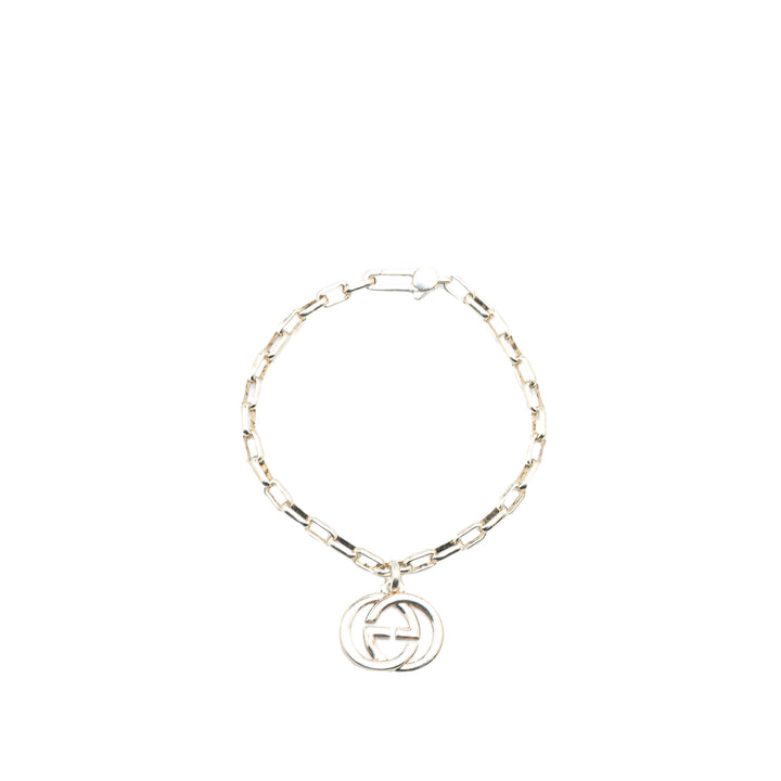 Sterling Silver Interlocking G Charm Bracelet Silver - Gaby Paris