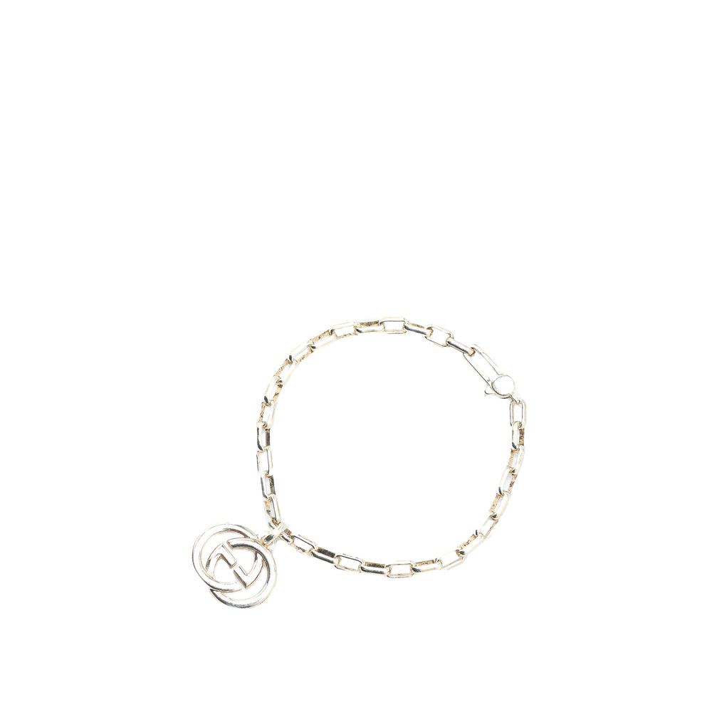 Sterling Silver Interlocking G Charm Bracelet Silver - Gaby Paris