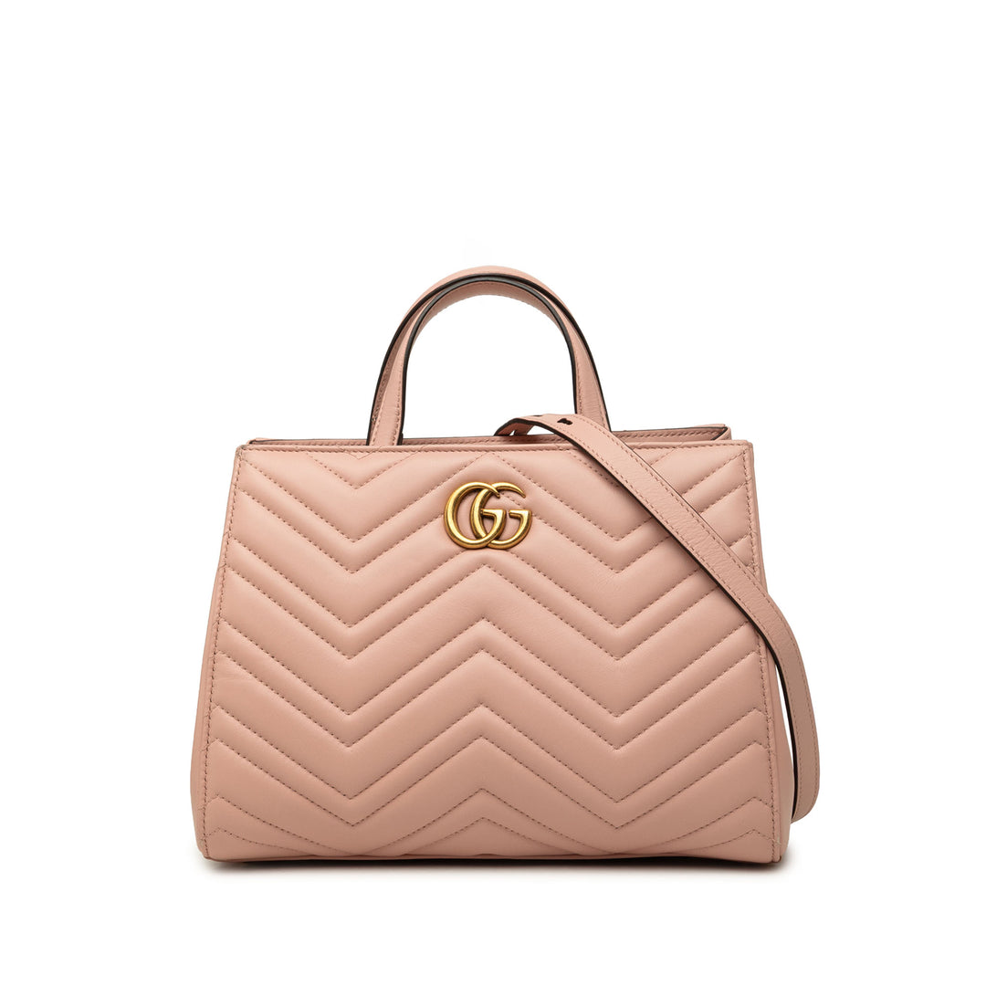 Gucci GG Marmont Matelasse Sac Petit Cuir de veau Rose – vue principale – GABY PARIS