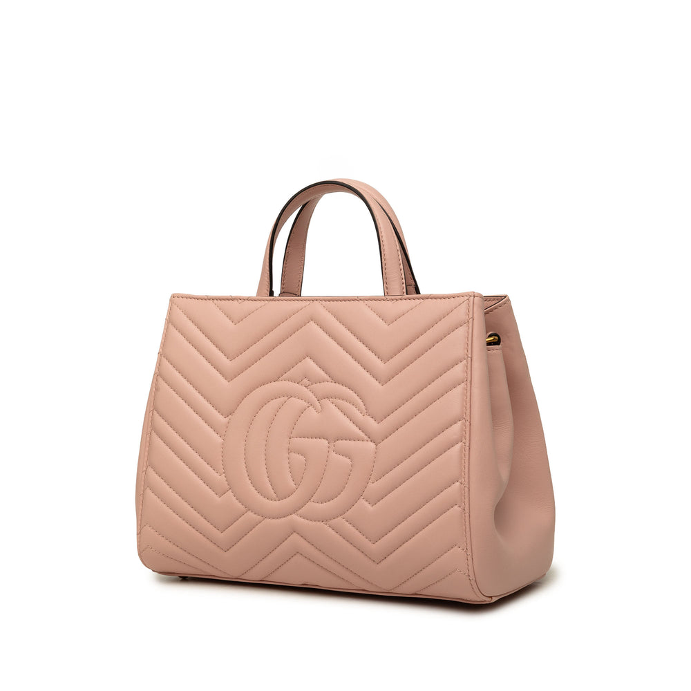 Gucci GG Marmont Matelasse Sac Petit Cuir de veau Rose – vue 2 – GABY PARIS