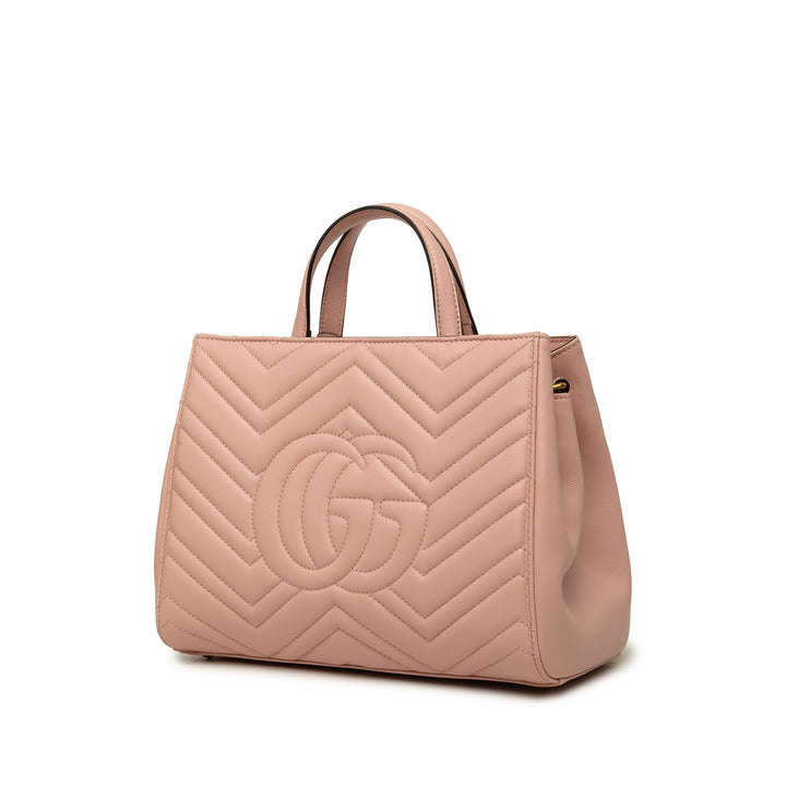 Gucci GG Marmont Matelasse Sac Petit Cuir de veau Rose – vue 2 – GABY PARIS