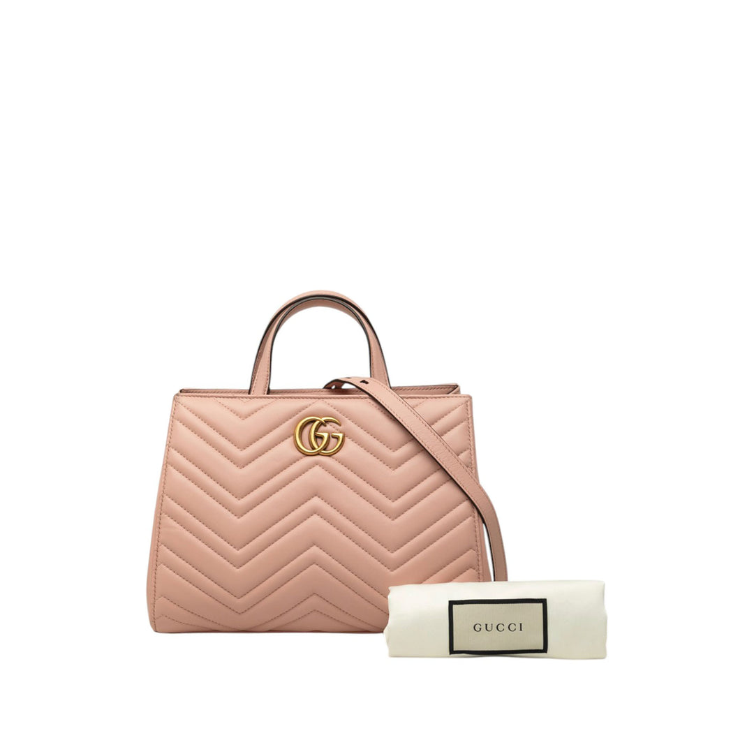 Gucci GG Marmont Matelasse Sac Petit Cuir de veau Rose – vue 7 – GABY PARIS