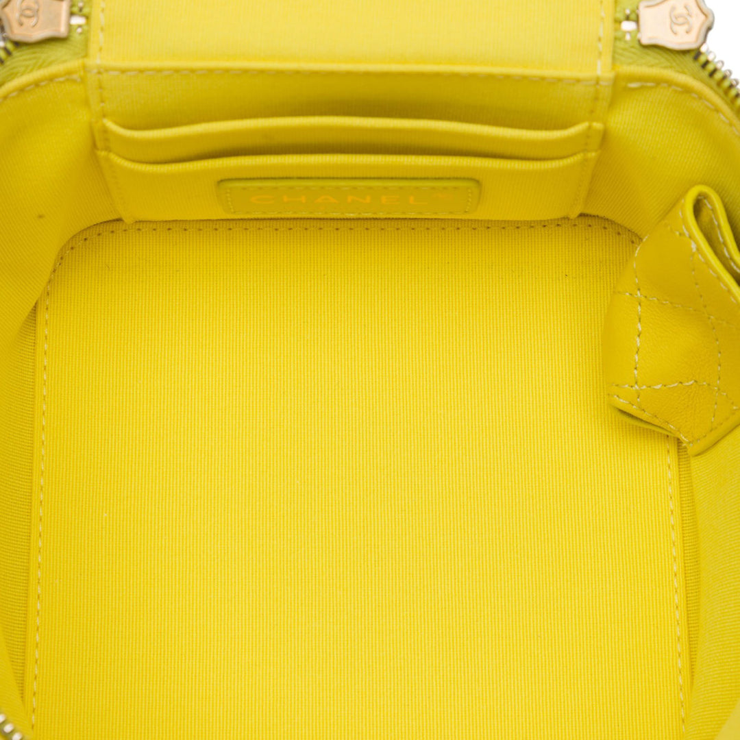 CC Matelassé Vanity avec chaîne Petit Cuir d'agneau Jaune