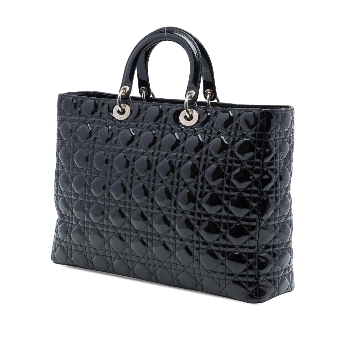 Dior Extra Large Cuir verni Cannage Lady Dior