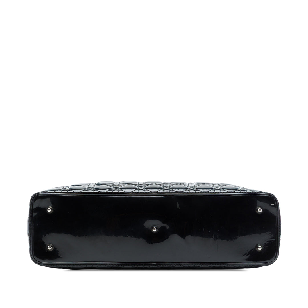 Dior Extra Large Cuir verni Cannage Lady Dior