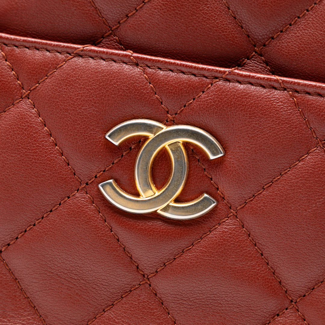 Chanel Paris Hamburg Matelassé Cuir d’agneau et Jersey Camera Étui