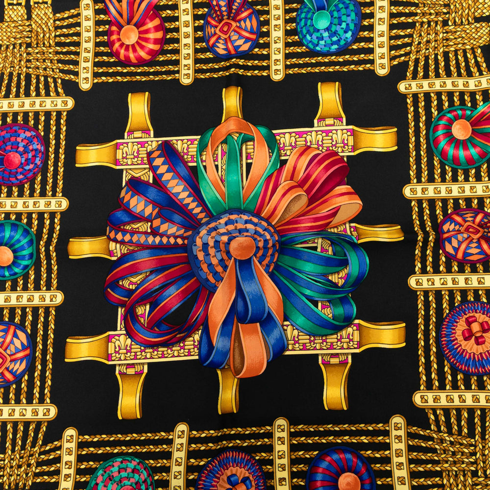 Hermès Les Rubans du Cheval Soie Foulard 90 Noir – GABY PARIS Authentique