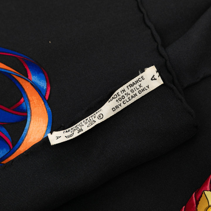 Hermès Les Rubans du Cheval Soie Foulard 90 Noir – GABY PARIS Authentique