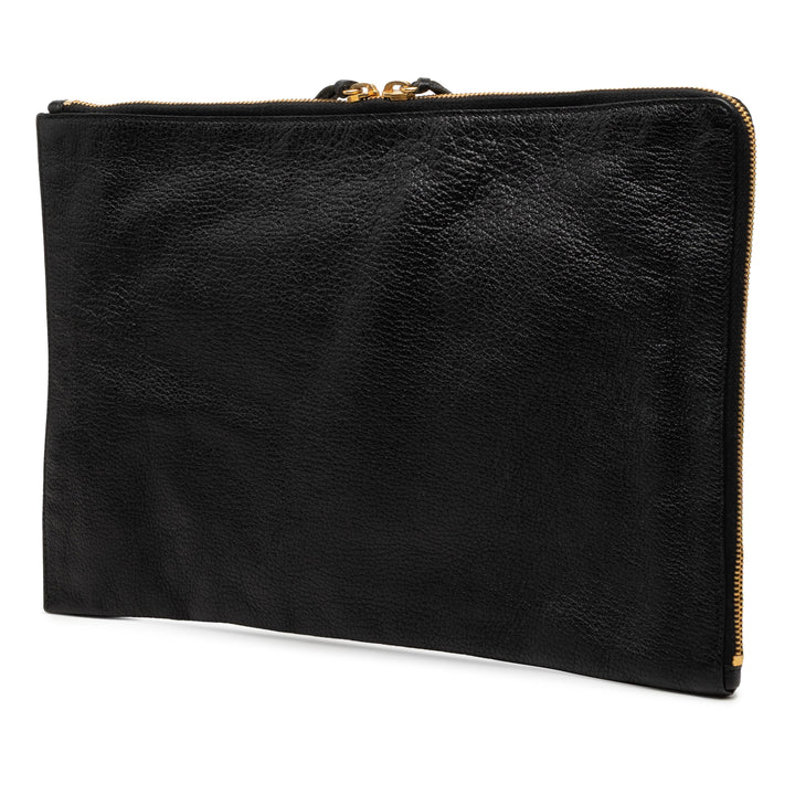 Motocross Classic Métallisé Edge Pochette Moyen Cuir de chèvre Noir