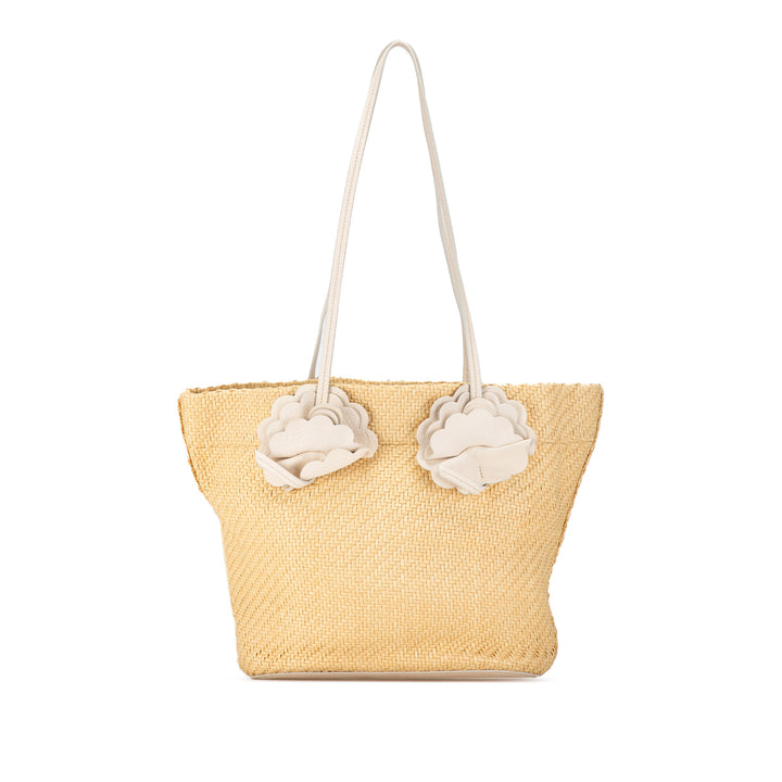 Straw Floral Embellished Tote Brown - Gaby Paris