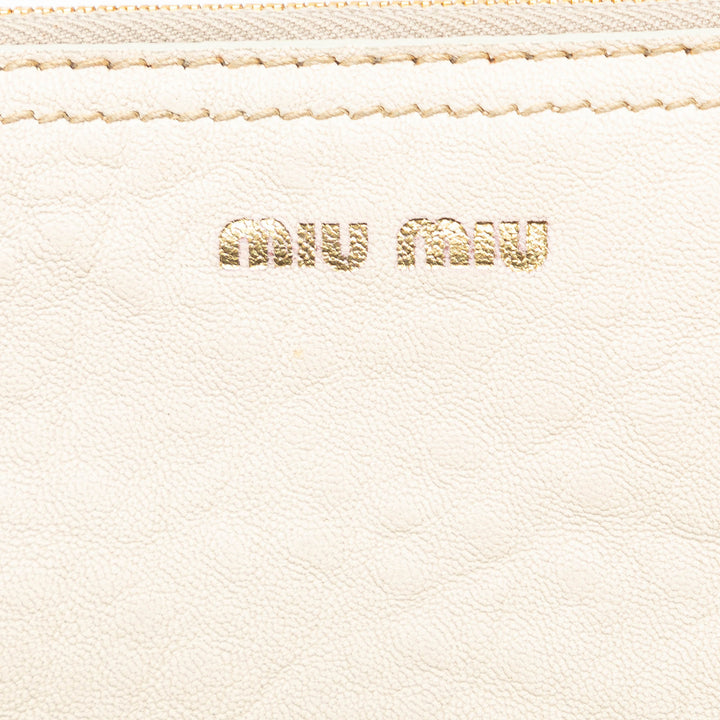 Miu Miu Straw Floral Embellished Tote Brown - GABY PARIS