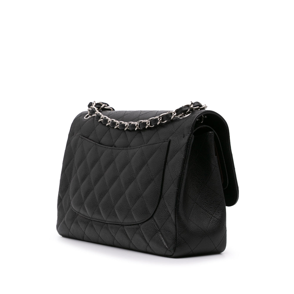 Jumbo Classic Caviar Double Flap Black - Gaby Paris