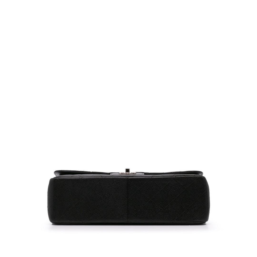 Jumbo Classic Caviar Double Flap Black - Gaby Paris