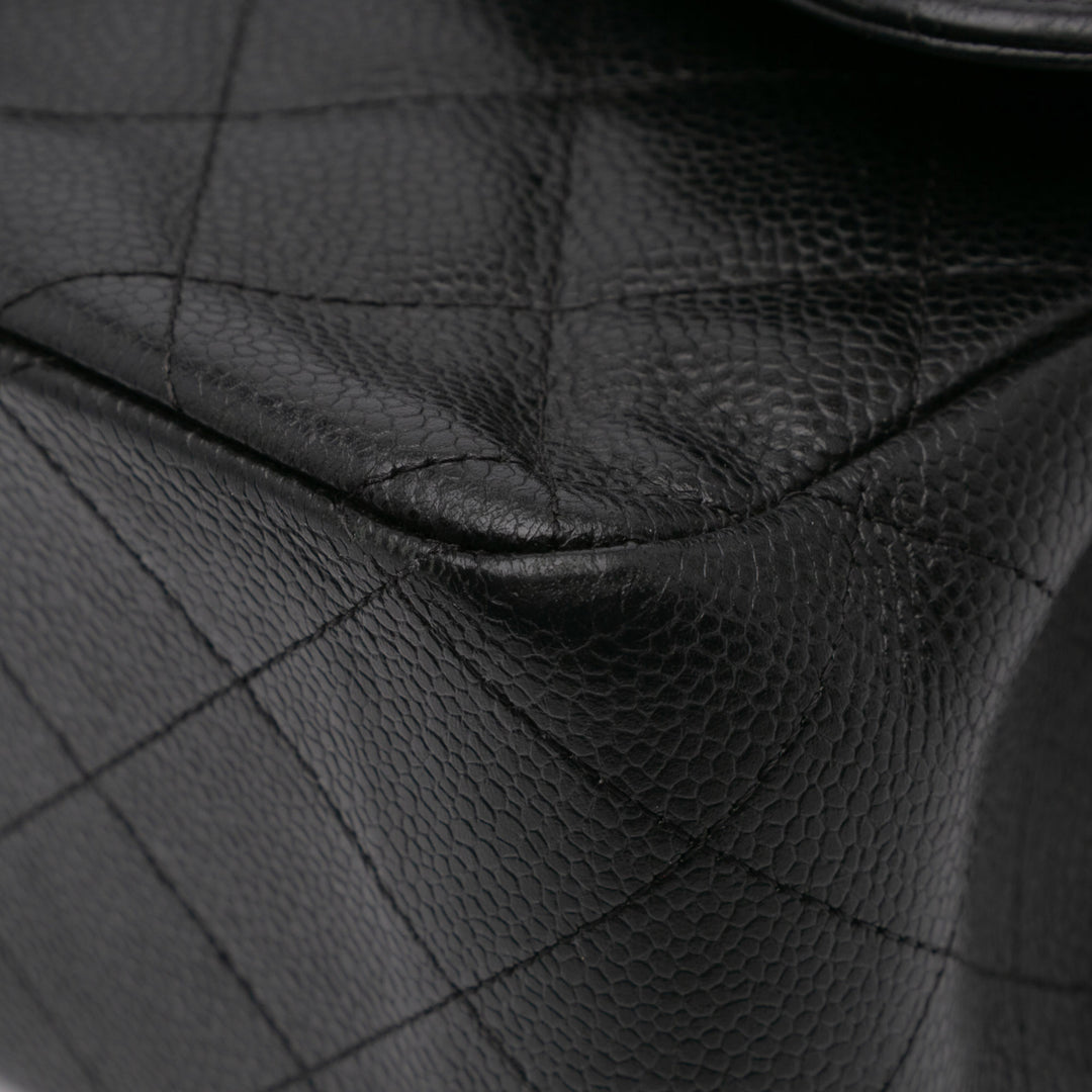 Jumbo Classic Caviar Double Flap Black - Gaby Paris