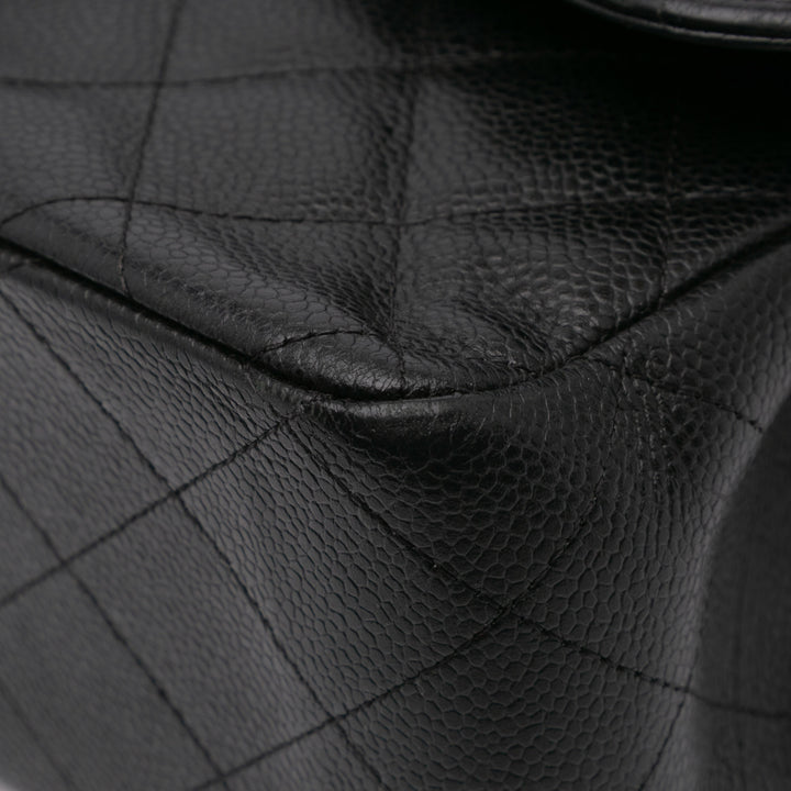 Jumbo Classic Caviar Double Flap Black - Gaby Paris