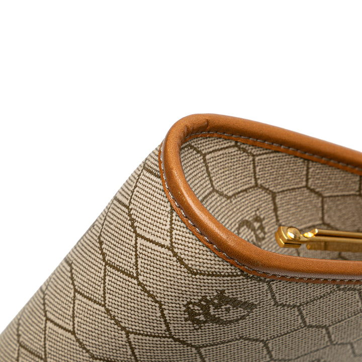 Dior Honeycomb Coated Toile Pochette Marron