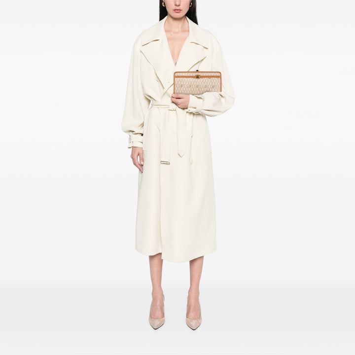 Dior Honeycomb Coated Toile Pochette Marron