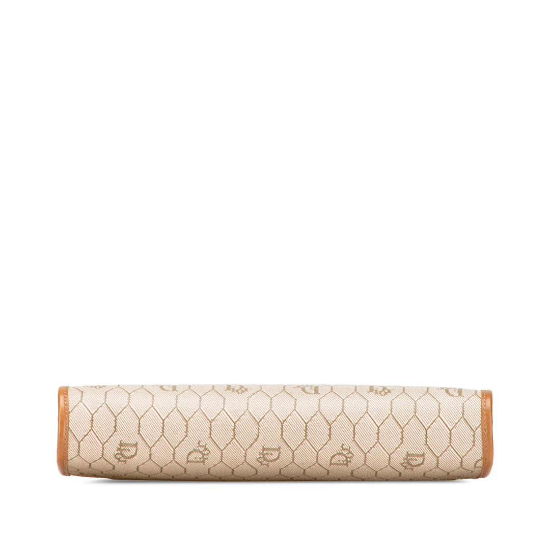 Dior Honeycomb Coated Toile Pochette Marron