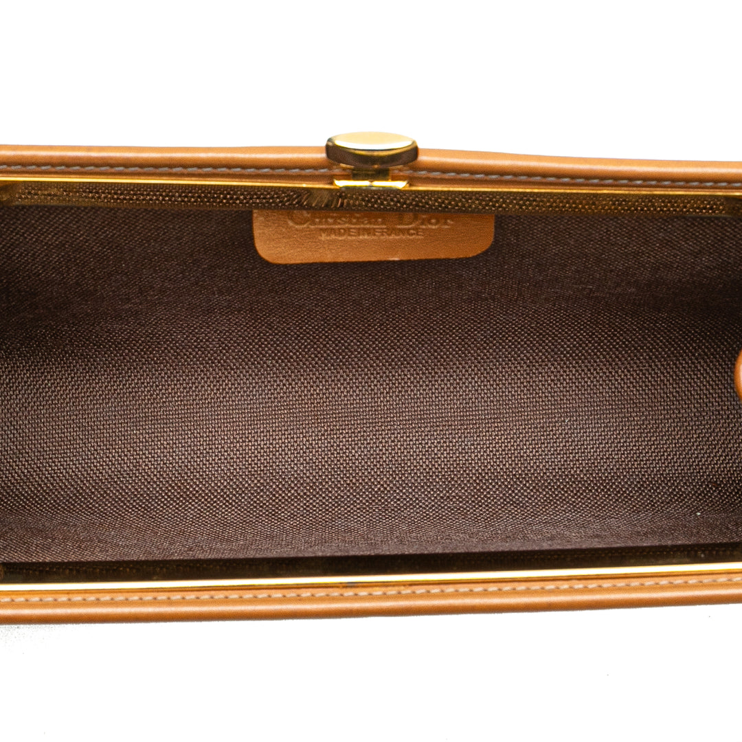 Dior Honeycomb Coated Toile Pochette Marron