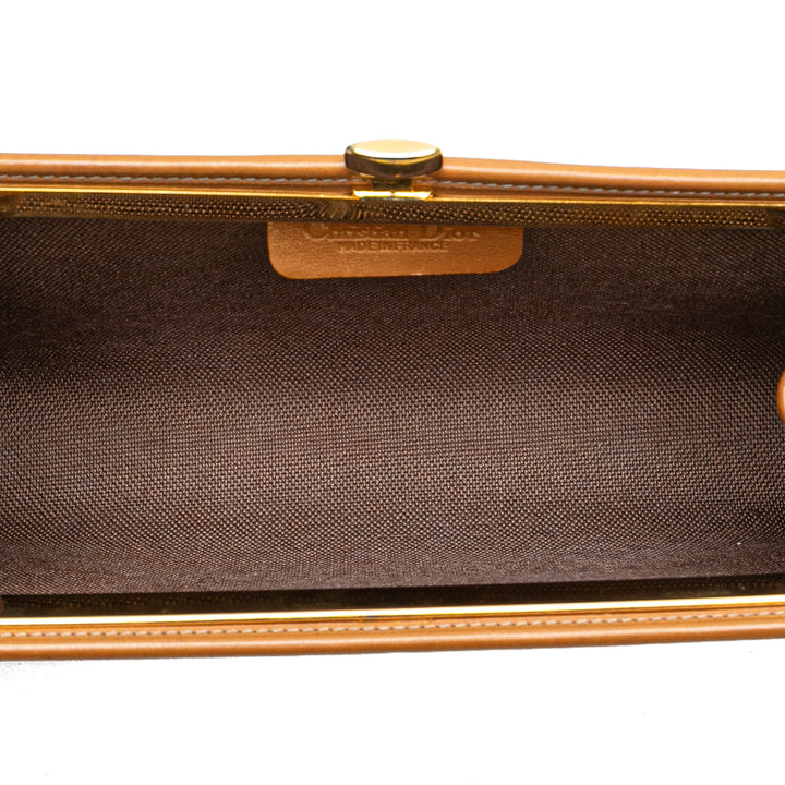 Dior Honeycomb Coated Toile Pochette Marron